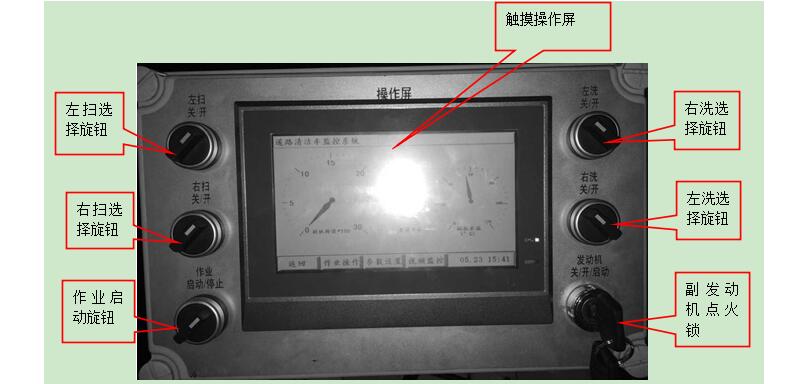 东风多利卡洗扫车触控操作面板的介绍及使用说明